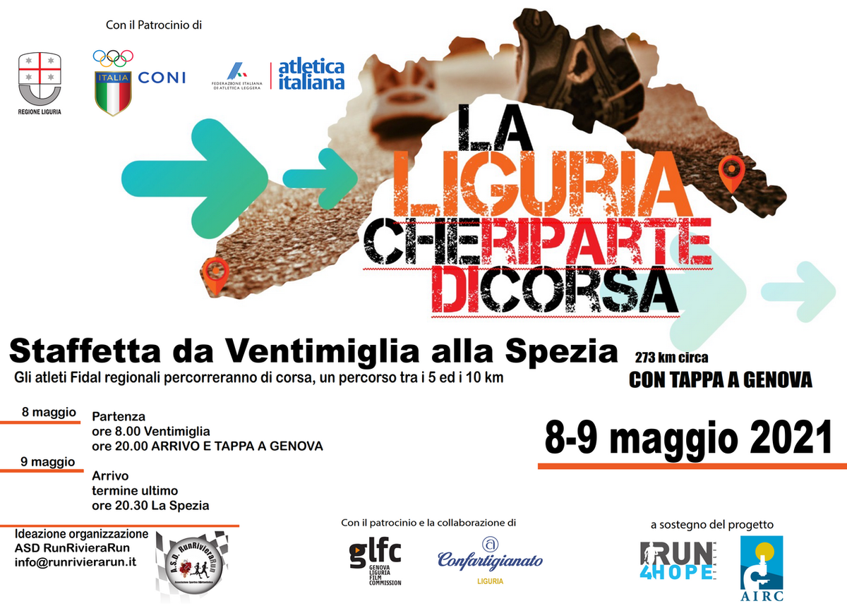 La Liguria e l'artigianato tornano in pista: al via la seconda edizione della staffetta ‘La Liguria che riparte di corsa’ La Liguria e l'artigianato tornano in pista: al via la seconda edizione della staffetta ‘La Liguria che riparte di corsa’
