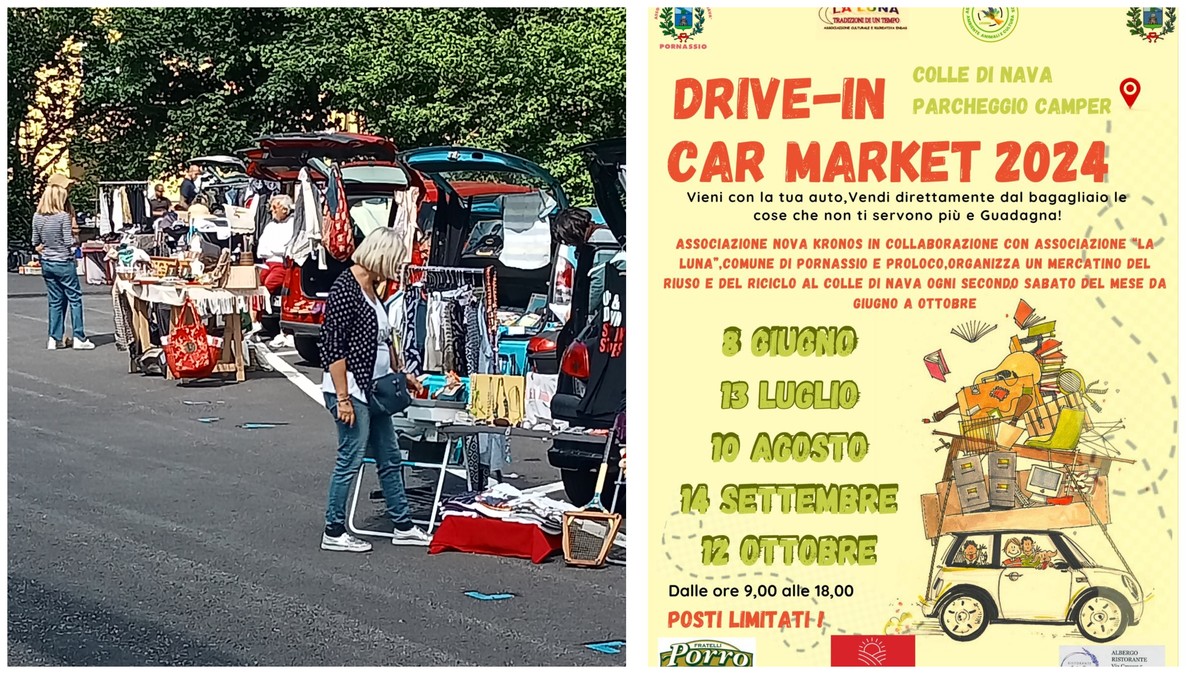 Torna il &quot;mercatino nel bagagliaio&quot;, al Colle di Nava da giugno a ottobre