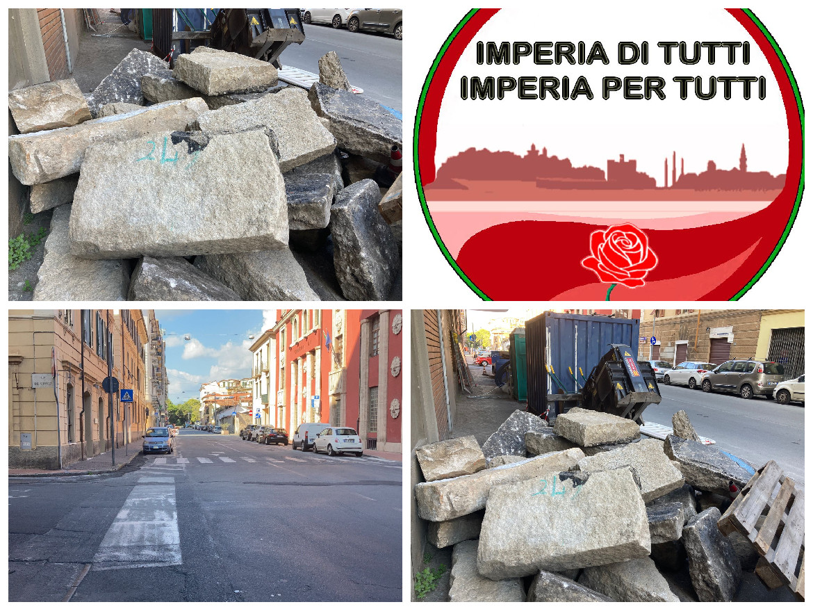 In via Schiva riemergono le 'basole', 'Imperia di tutti': “Pezzo di storia della città, siano catalogate come quelle di via Cascione”(foto)