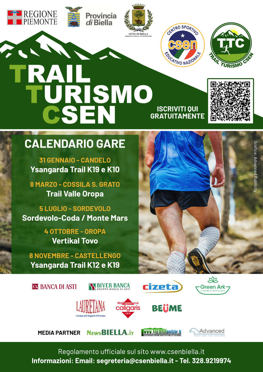 Trail Turismo Csen (Biella), il 5 luglio la prima edizione della Marathon Monte Mars Trail Turismo Csen (Biella), il 5 luglio la prima edizione della Marathon Monte Mars
