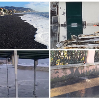 Mareggiata a Diano Marina, danni e allagamenti in Borgo Paradiso. Bellacicco: "La muraglia di ghiaia ha fallito" (foto) Mareggiata a Diano Marina, danni e allagamenti in Borgo Paradiso. Bellacicco: "La muraglia di ghiaia ha fallito" (foto)