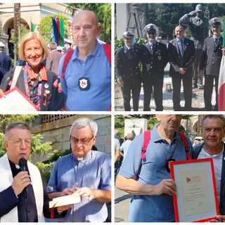 Cerimonia per i caduti della polizia locale: premiati i comandanti di Diano Marina a riposo Daniela Bozzano e Franco Mistretta (foto)