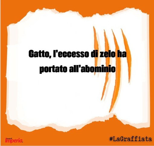 LA GRAFFIATA. Gatto, l'eccesso di zelo ha portato all'abominio