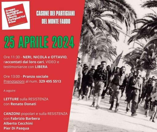 25 aprile, le iniziative al Casone dei partigiani sul monte Faudo