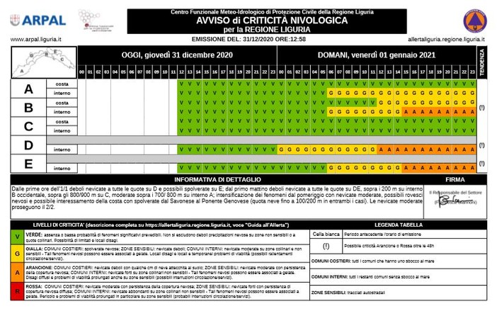 Da domani alle ore 6, allerta neve nelle zone interne della provincia di Imperia Da domani alle ore 6, allerta neve nelle zone interne della provincia di Imperia
