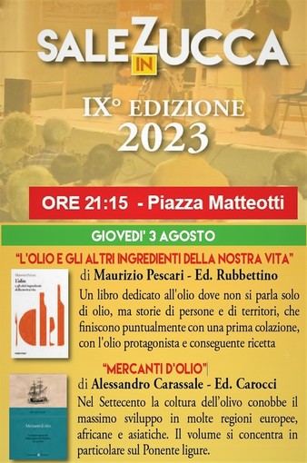 Riva Ligure: Maurizio Pescari, Franco Roi e Alessandro Carassale ospiti di 'Sale in Zucca'