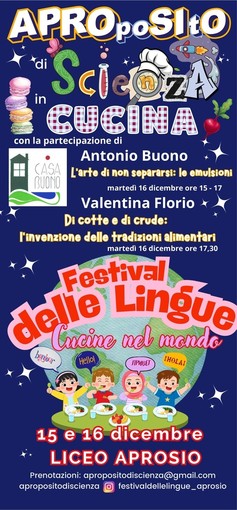 APROpoSItO di Scienza, OrientaClassico e il Festival delle Lingue: il Liceo Aprosio di Ventimiglia apre le porte ad una “tre giorni” di scienza , teatro e cucina! APROpoSItO di Scienza, OrientaClassico e il Festival delle Lingue: il Liceo Aprosio di Ventimiglia apre le porte ad una “tre giorni” di scienza , teatro e cucina!