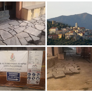 Imperia, restyling di piazza San Giovanni a Torrazza, i residenti fermano i lavori: “Inadeguati, chiesa e magazzino a rischio allagamento” (foto)