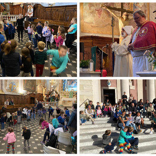 Imperia, bambini-pellegrini in San Pietro al Parasio. Gli animatori: "Sorprendente l’entusiasmo che si respira in questi pomeriggi" (foto)