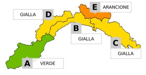 L'allerta meteo diramata da Arpal