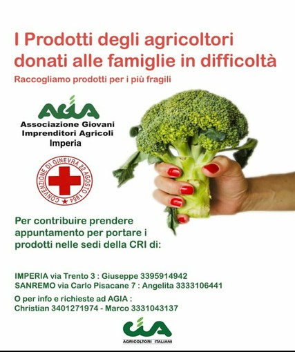 Imperia: i Giovani Imprenditori Agricoli donano prodotti alle famiglie in difficoltà Imperia: i Giovani Imprenditori Agricoli donano prodotti alle famiglie in difficoltà