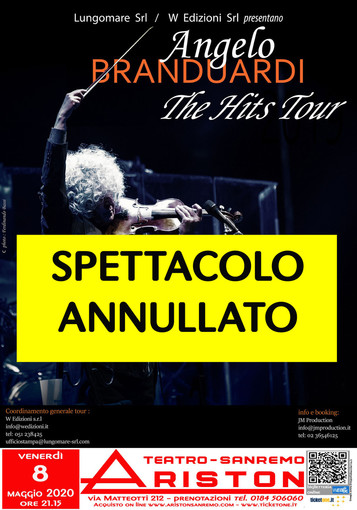 Sanremo: annullato il concerto di Angelo Branduardi al teatro Ariston, ecco come ricevere il rimborso Sanremo: annullato il concerto di Angelo Branduardi al teatro Ariston, ecco come ricevere il rimborso