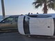 Santo Stefano al Mare: perde il controllo dell'auto e finisce sul fianco, nessuno ferito (Foto)