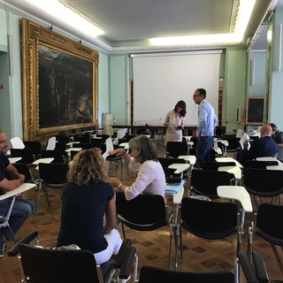 La Sala degli Specchi deserta per la conferenza dei Sindaci di questa mattina