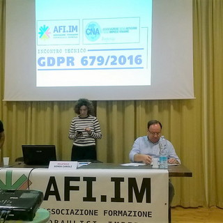 Importante incontro informativo su DGPR Privacy della AFI.IM e CNA Imperia Importante incontro informativo su DGPR Privacy della AFI.IM e CNA Imperia