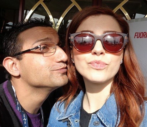 Annalisa insieme all'amico Marian Richero a Sanremo nel 2016