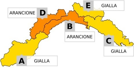 Sulla Liguria attese piogge diffuse e persistenti: temporali e ancora neve nelle zone interne di centro Ponente, allerta 'giallo'