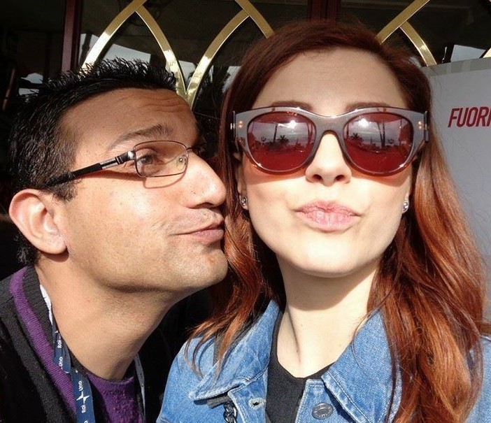 Annalisa insieme all'amico Marian Richero a Sanremo nel 2016