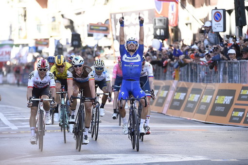 L'arrivo della Milano-Sanremo dell'anno scorso