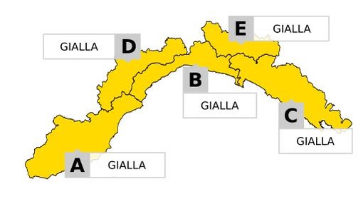 Confermato da Arpal l'arrivo della perturbazione: dalle 21 di stasera alle 16 di domani stato di allerta 'Giallo' Confermato da Arpal l'arrivo della perturbazione: dalle 21 di stasera alle 16 di domani stato di allerta 'Giallo'