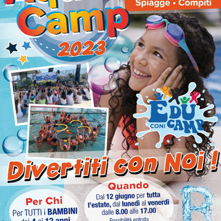 Dal 12 giugno alla Piscina 'Cascione' di Imperia ritorna Aqua Camp, un format dedicato a tutti i bambini dai 4 ai 12 anni Dal 12 giugno alla Piscina 'Cascione' di Imperia ritorna Aqua Camp, un format dedicato a tutti i bambini dai 4 ai 12 anni