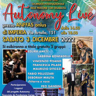 Imperia: il 3 dicembre appuntamento con ‘Autonomy Live’, un concerto in occasione della giornata internazionale delle persone con disabilità
