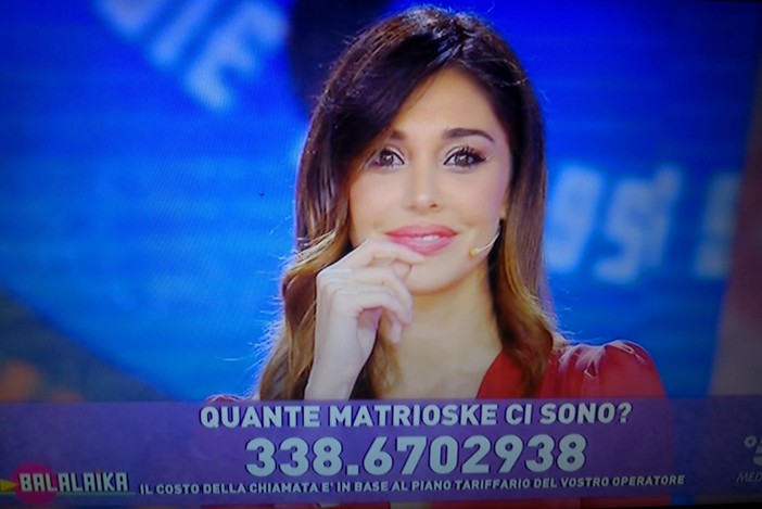 Belen Rodriguez durante la puntata di ieri sera di Balalaika Belen Rodriguez durante la puntata di ieri sera di Balalaika