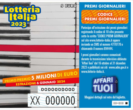 Lotteria Italia: nella nostra provincia i biglietti crescono dell'11%, ne sono stati venduti 20.760 Lotteria Italia: nella nostra provincia i biglietti crescono dell'11%, ne sono stati venduti 20.760
