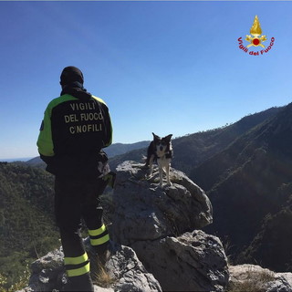I cinofili dei Vigili del Fuoco liguri ricordano 'Canada' il cane da ricerca morto oggi (Foto)