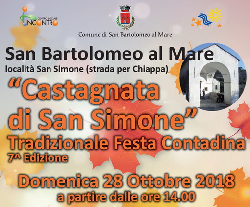 San Bartolomeo al Mare: domenica prossima a San Simone la tradizionale 'Festa Contadina' e la 'Castagnata'