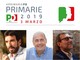 I tre candidati Maurizio Martina, Nicola Zingaretti e Roberto Giachetti