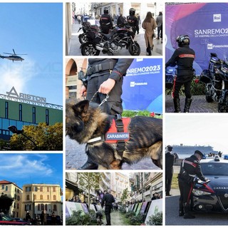 Festival di Sanremo: uomini, mezzi, l'elicottero e anche i cani anti esplosivo per i Carabinieri in città (Foto)