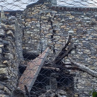 L'area interessata dai crolli ad Aurigo