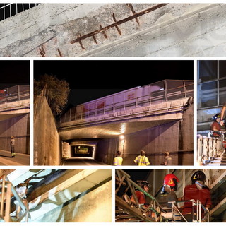 Sanremo: come a Imperia, cadono calcinacci dal viadotto autostradale in via Ariosto. Sul posto i vigili del fuoco (Foto)