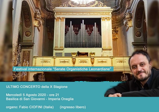 Imperia: questa sera si conclude la X stagione del festival internazionale 'Serate organistiche Leonardiane'