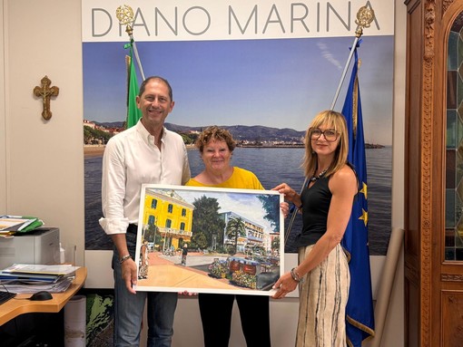 Diano Marina, Dina Talotti regala un quadro al Comune