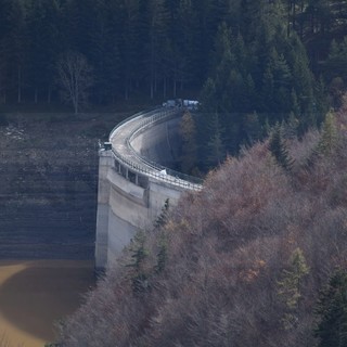 La diga di Tenarda nell'ottobre dello scorso anno