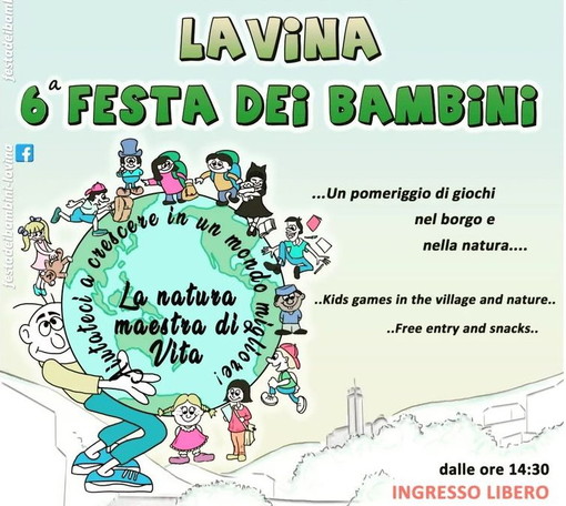 'La Natura maestra di vita': domenica prossima a Lavina di Rezzo la 6a edizione de 'La festa dei bambini' 'La Natura maestra di vita': domenica prossima a Lavina di Rezzo la 6a edizione de 'La festa dei bambini'