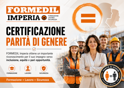FORMEDIL Imperia ottiene la Certificazione per la Parità di Genere FORMEDIL Imperia ottiene la Certificazione per la Parità di Genere