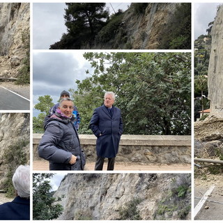 Ventimiglia: frana di ieri in corso Toscanini, rocciatori al lavoro ma preoccupa la messa in sicurezza (Foto e Video)