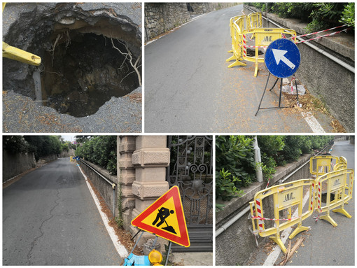 Imperia: un cratere a due passi da Villa Grock, i residenti di via Roncati Carli "Situazione inspiegabile e pericolosa" (Foto) Imperia: un cratere a due passi da Villa Grock, i residenti di via Roncati Carli "Situazione inspiegabile e pericolosa" (Foto)