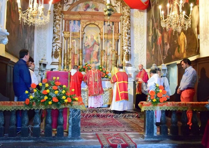 Aurigo: grande festa ieri per il Santo patrono con la Messa celebrata dal Vescovo Olivieri (Foto)