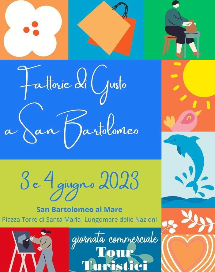 'Fattorie di Gusto': un evento di Confesercenti domani e domenica a San Bartolomeo al Mare 'Fattorie di Gusto': un evento di Confesercenti domani e domenica a San Bartolomeo al Mare