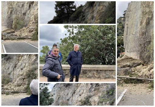 Ventimiglia: frana di ieri in corso Toscanini, rocciatori al lavoro ma preoccupa la messa in sicurezza (Foto e Video)