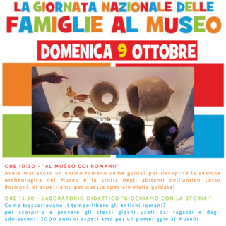 Diano Marina: domenica apertura straordinaria del Museo Civico del Lucus Bormani per la Giornata Nazionale delle Famiglie