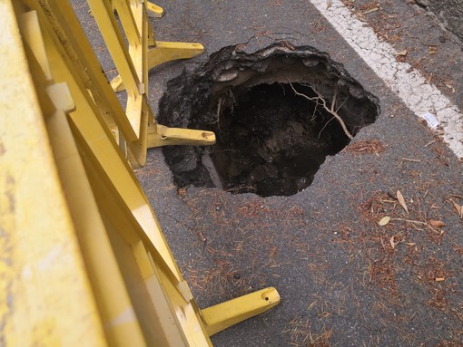 Imperia: voragine in via Fanny Roncati Carli l'assessore Gandolfo annuncia "In una settimana, dieci giorni interverremo" Imperia: voragine in via Fanny Roncati Carli l'assessore Gandolfo annuncia "In una settimana, dieci giorni interverremo"