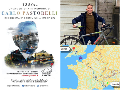 1350 km in bici per ricordare Carlo Pastorelli: sabato via al viaggio di Musso da Bristol a Imperia