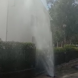 Imperia: ancora una tubazione rotta in via Allende ai Piani, Geyser e intervento in atto (Video) Imperia: ancora una tubazione rotta in via Allende ai Piani, Geyser e intervento in atto (Video)