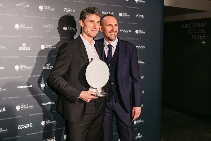 Giuliano Sperandio con Christophe Pelé, foto da The World Restaurant Awards