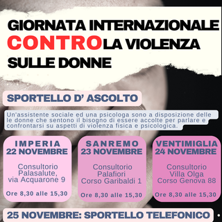 Giornata Internazionale Contro la Violenza sulle Donne, tutte le iniziative di Asl1 Giornata Internazionale Contro la Violenza sulle Donne, tutte le iniziative di Asl1